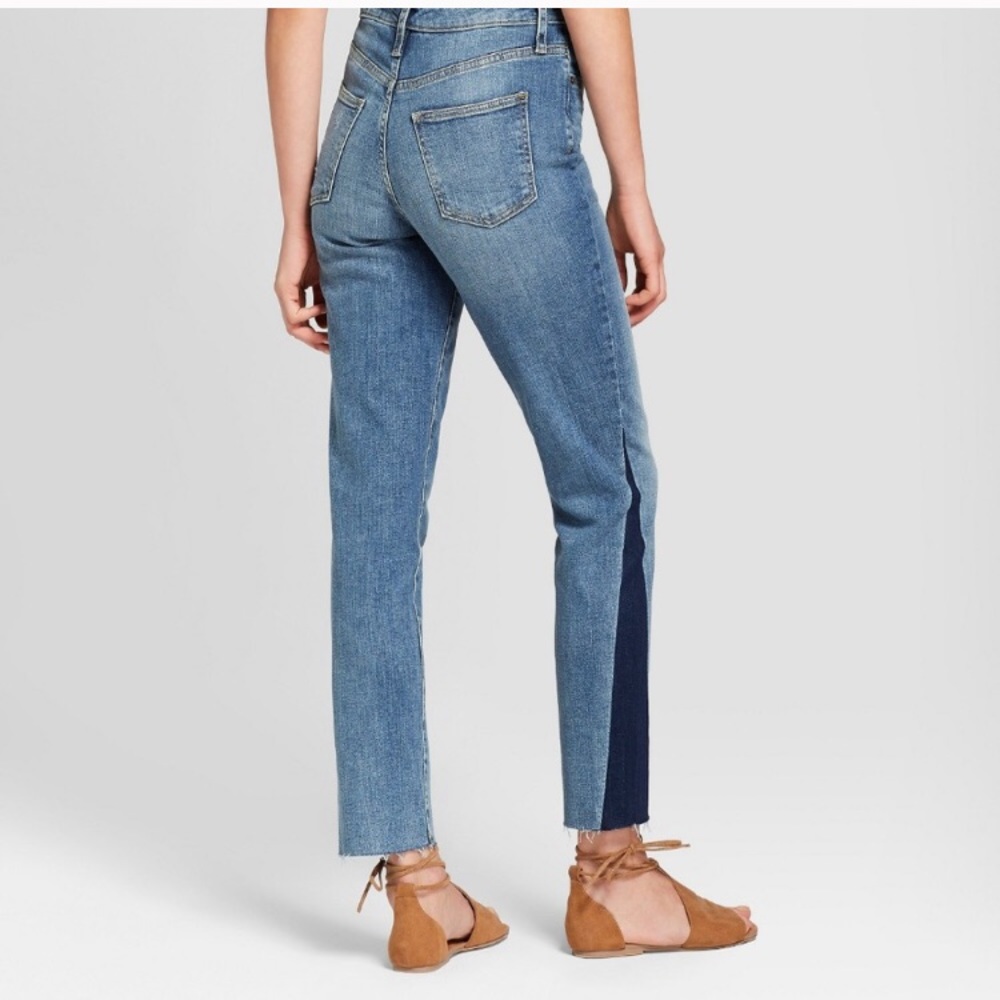Universal thread high waste raw edge denim